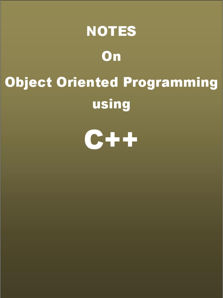 OOP - Final Notes PDF | PDF | Control Flow | Parameter (Computer ...
