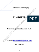 In the Name of God Almighty Pre-TOEFL Definitions