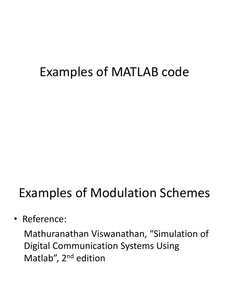 Examples of MATLAB Codes | Statistical Theory | Electronics