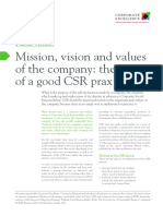 I07 Mission, Vision and Values of the Company- The Centre of a Good CSR Praxis