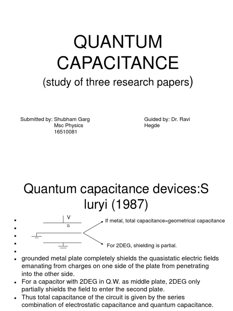 Quantum Capacitance Capacitance Density Functional Theory
