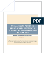 Tax Amnesty Policy in Dealing With Automatic Exchange of Information in The Year 2018