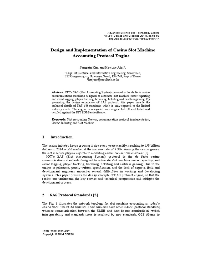 Slot Machine Communication Protocol