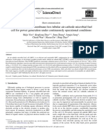 A Graphite-Granule Membrane-Less Tubular Air-Cathode Microbial Fuel Cell For Power Generation Under Continuously Operational Conditions