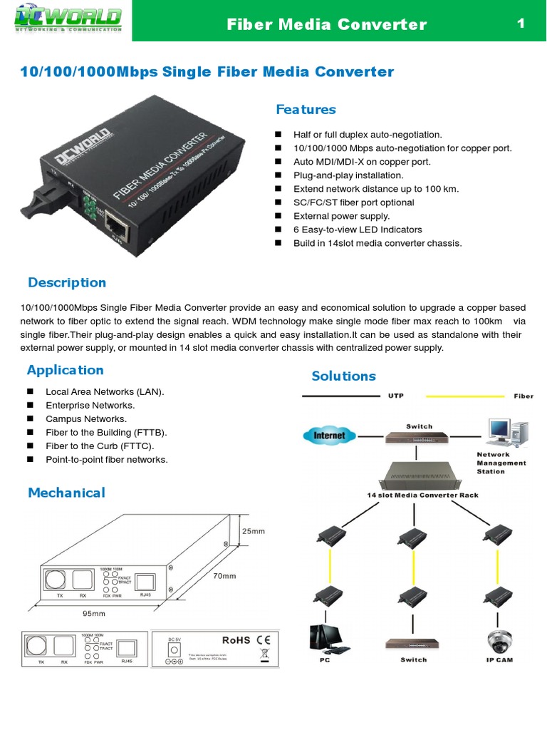 Datasheet Conversores Gigabit WDM | PDF | Digital Technology | Data ...