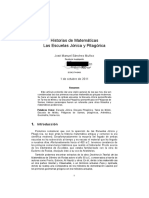 Historias Matemáticas Escuelas Jónica Pitagórica