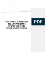 Guia Para El Anteproyecto de Residencias Profesionales