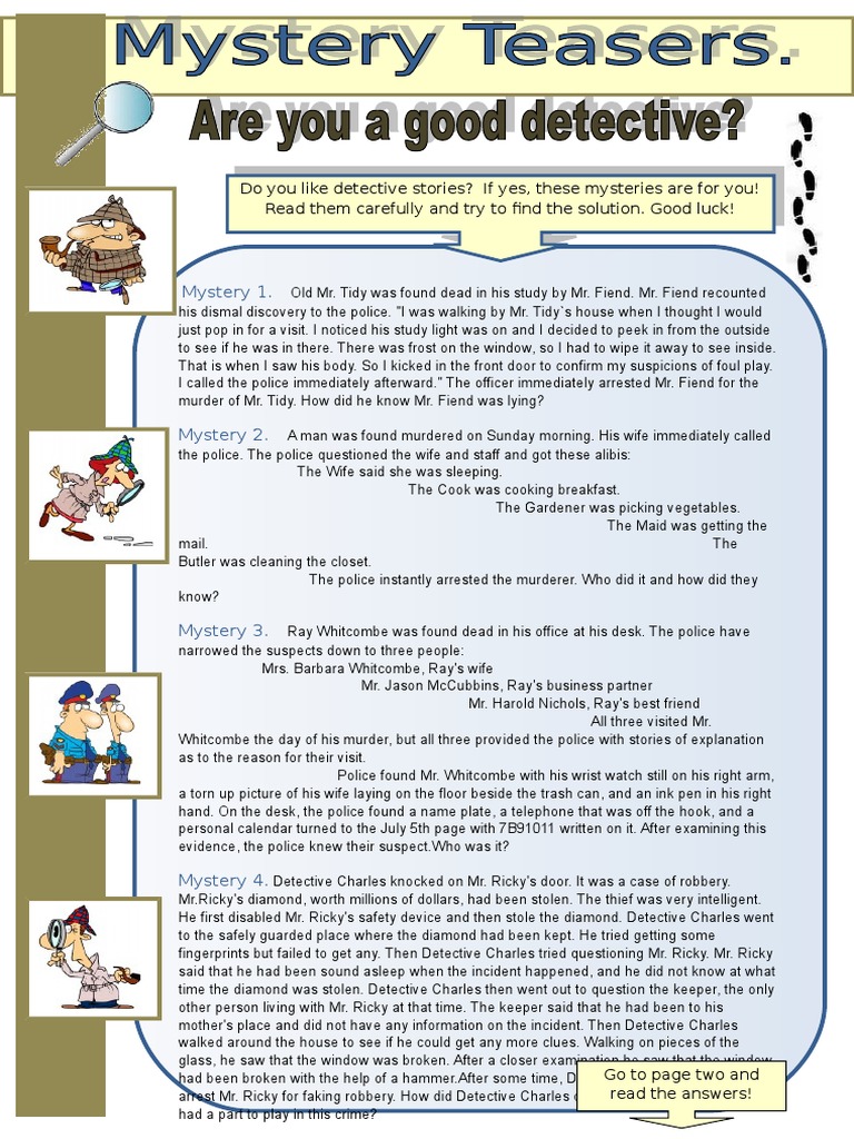 Detective Mysteries with Solutions | PDF | Detective | Violence
