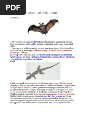 Ciri Khusus Makhluk Hidup