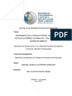 Tema:: Incremento de La Productividad en La Empresa Textiles Gutiérrez Gutman Cia. Ltda. Ubicada en La Ciudad de Ambato"