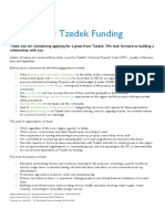 Criteria of Tzedek Grants To Overseas Partners