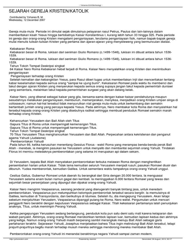 Sejarah Gereja Kristen | PDF
