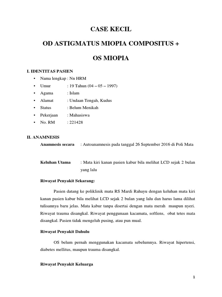 Astigmatizmus myopia, Astigmatism myopia compositus adalah