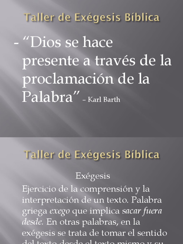 Taller De Exegesis Biblica Cr tica Literaria Nuevo Testamento