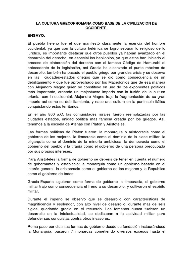 Cultura Grecorromana | PDF | imperio Romano | imperio Bizantino