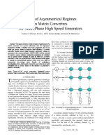Study of Asymmetrical Regimes in Matrix Converters For Multi-Phase High Speed Generators