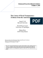 The Causes of Fiscal Transparency: Evidence From The American States