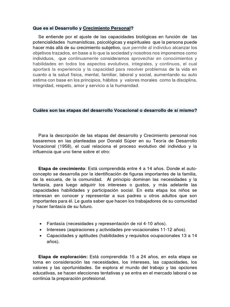 Desarrollo y Crecimiento Personal | PDF | Desarrollo personal | Autoestima