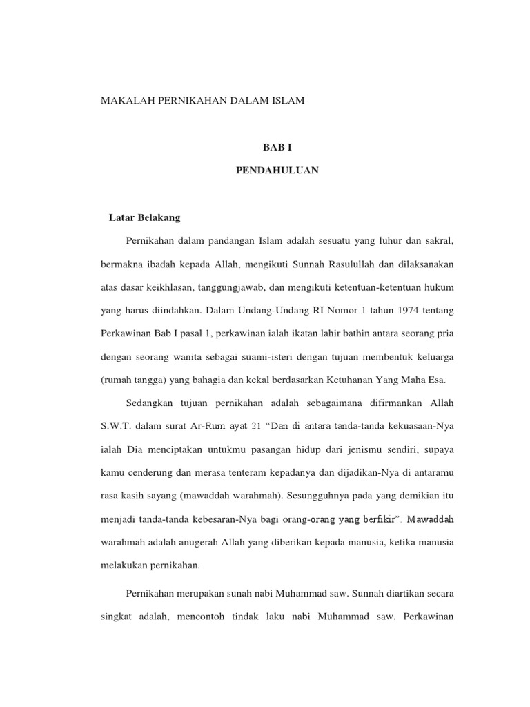 Makalah Pernikahan Dalam Islam