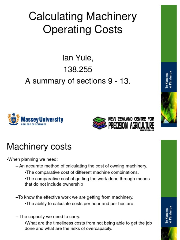 Calculating Mach Op Costs PDF | PDF | Plough | Depreciation