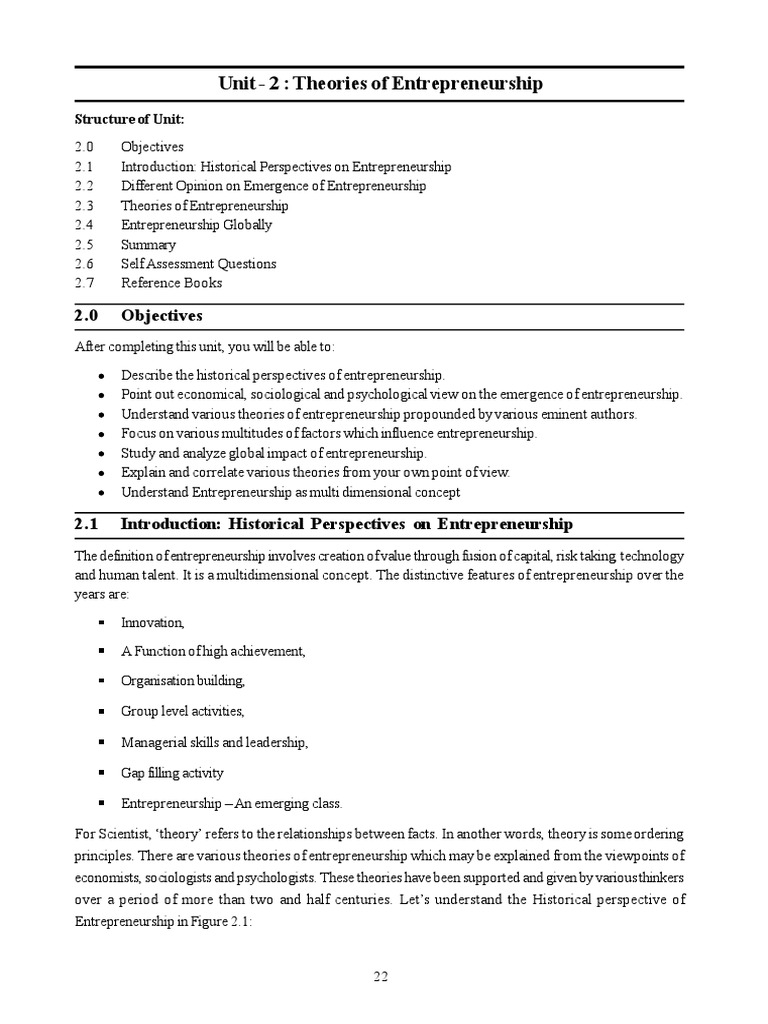 Evolution of Entrepreneurship Theories | PDF | Entrepreneurship | Sociology