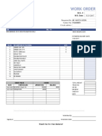 Work Order Format