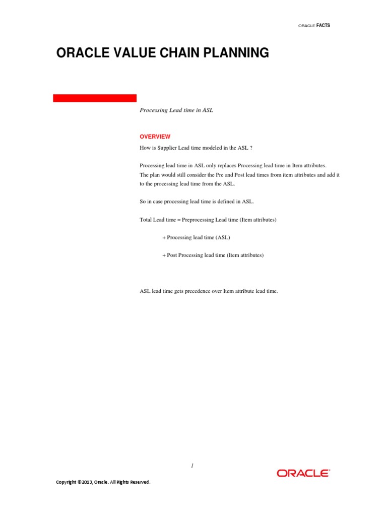 ASL & Lead Time | PDF