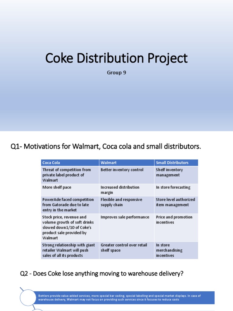 Walmart-Coke Distribution Dynamics | PDF | Coca Cola | Distribution ...