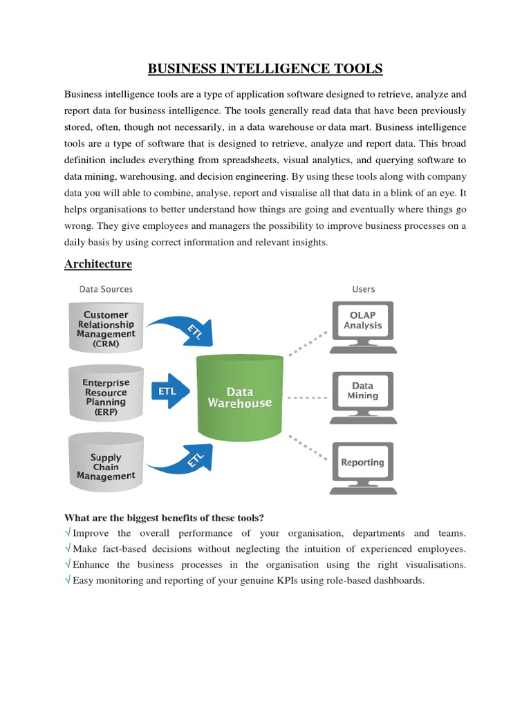 Business Intelligence Tools Overview | PDF | Business Intelligence ...