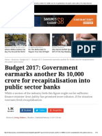 Budget 2017_ Government Earmarks Another Rs 10,000 Crore for Recapitalisation Into Public Sector Banks _ the Indian Express