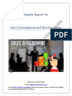 Sample Report On Sales Development and Merchandising by Instant Essay Writing