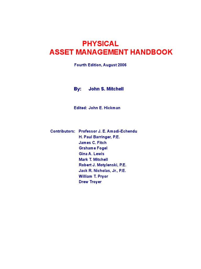 Physical Asset Management Handbook John S Mitchell Pdf Converter