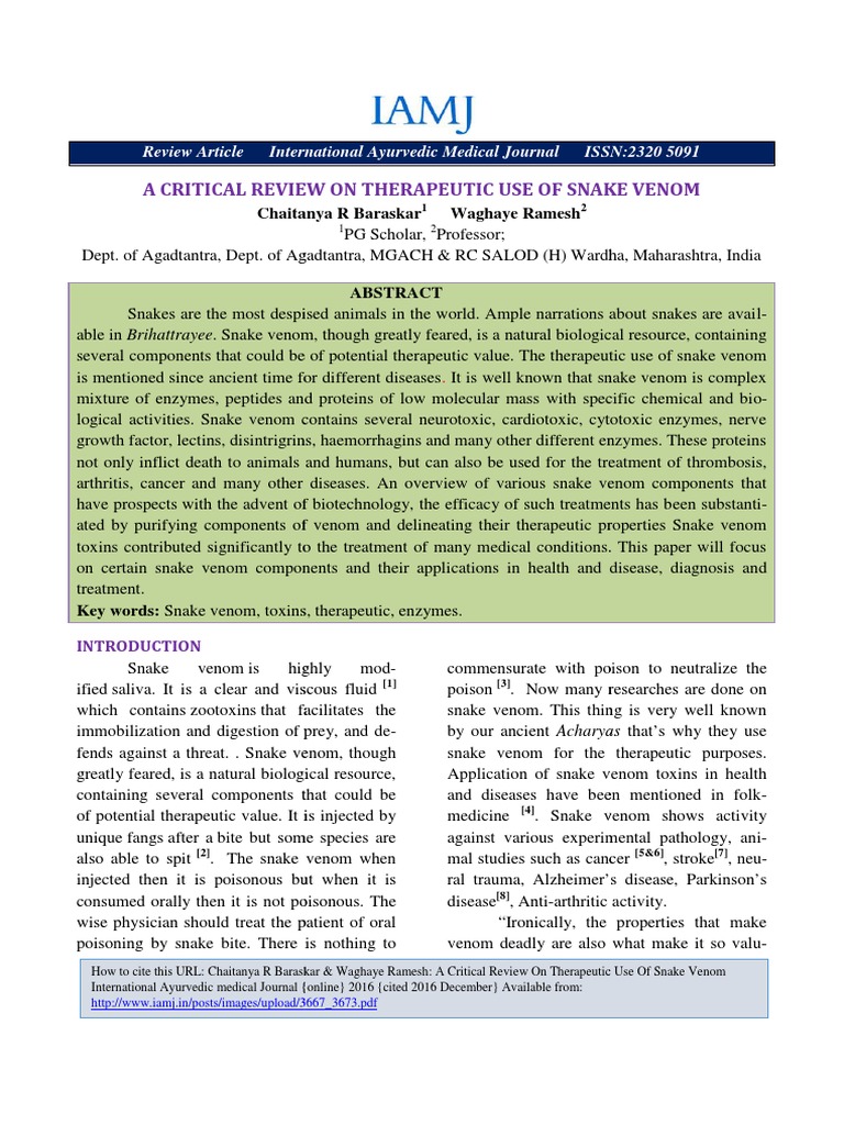 therapeutic-use-of-snake-venom-pdf-venom-snake