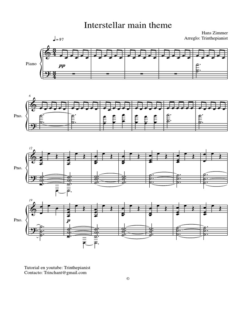 Interstellar MAIN THEME Partitura | PDF