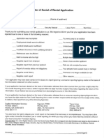 Letter of Denial of Application Form Template