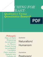 Searching For Contrast:: Qualitative Versus Quantitative Research