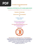 Thermal Power Plant Familiarization: Summer Internship Report ON