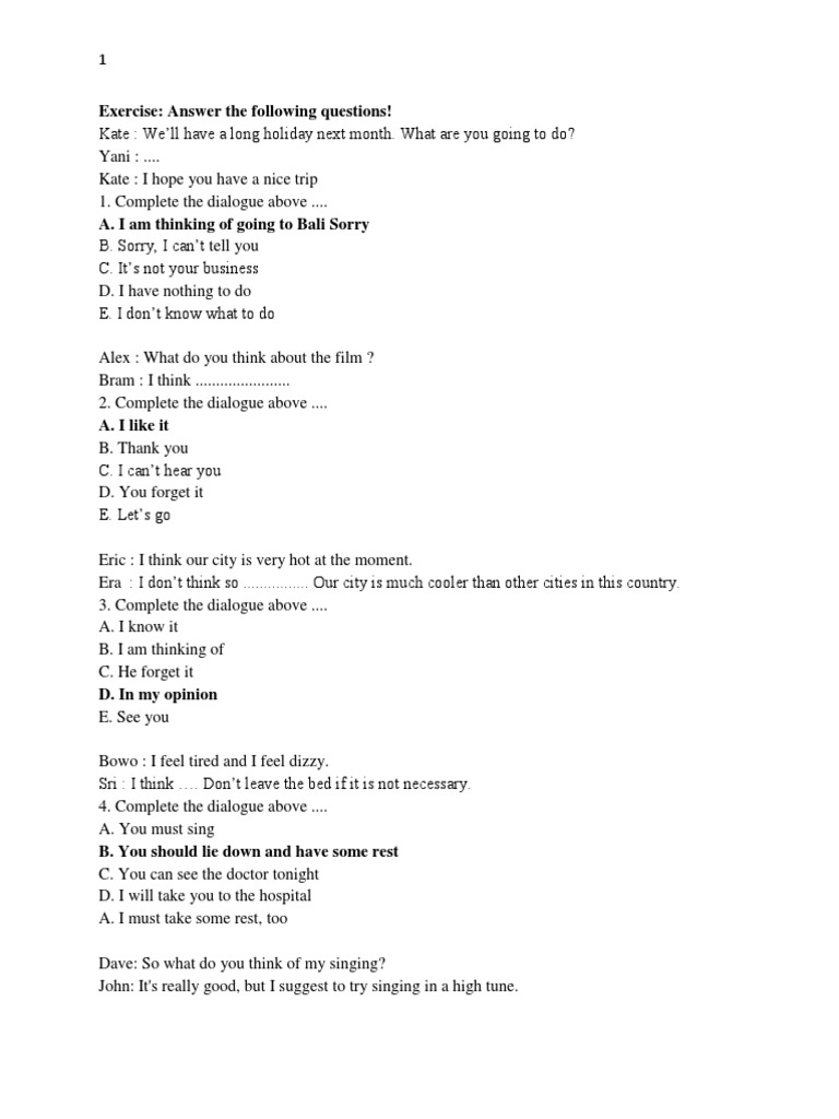 Asking And Giving Opinion