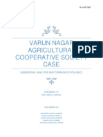 Varun Nagar Agricultural Cooperative Society Case: Managerial Analysis and Communication (Mac)