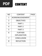 Content: NO Content 1 Acknowledgement 2 Objectives 3 4 5 6 Further Explanation 7 Conclusion 8 Reflection