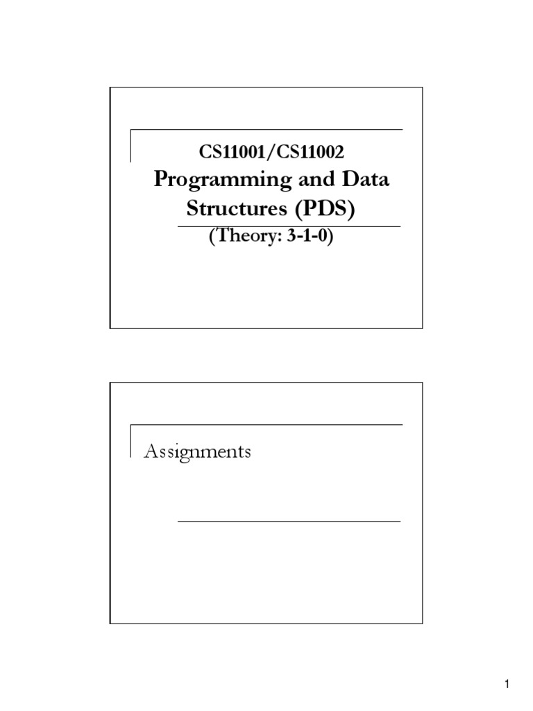 Programming and Data Structures (PDS) : CS11001/CS11002 | PDF ...