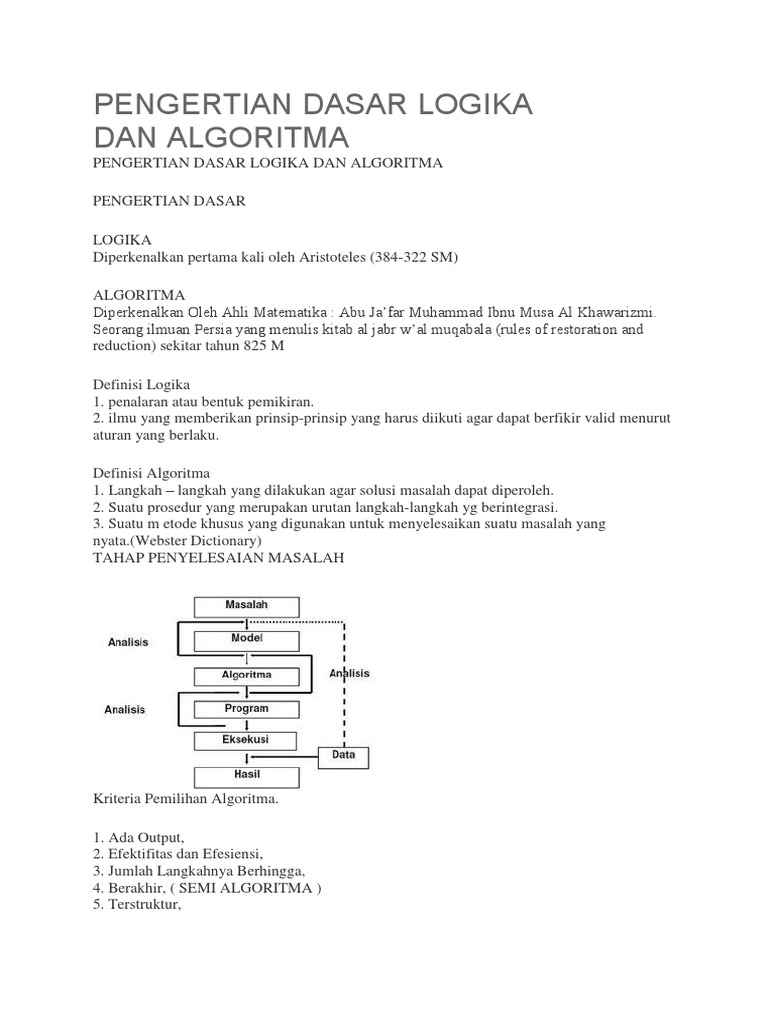 Logika Dan Algoritma | PDF