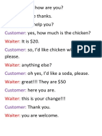 Customer orders chicken and soda at restaurant