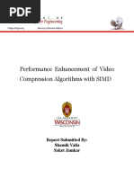 Performance Enhancement of Video Compression Algorithms With SIMD