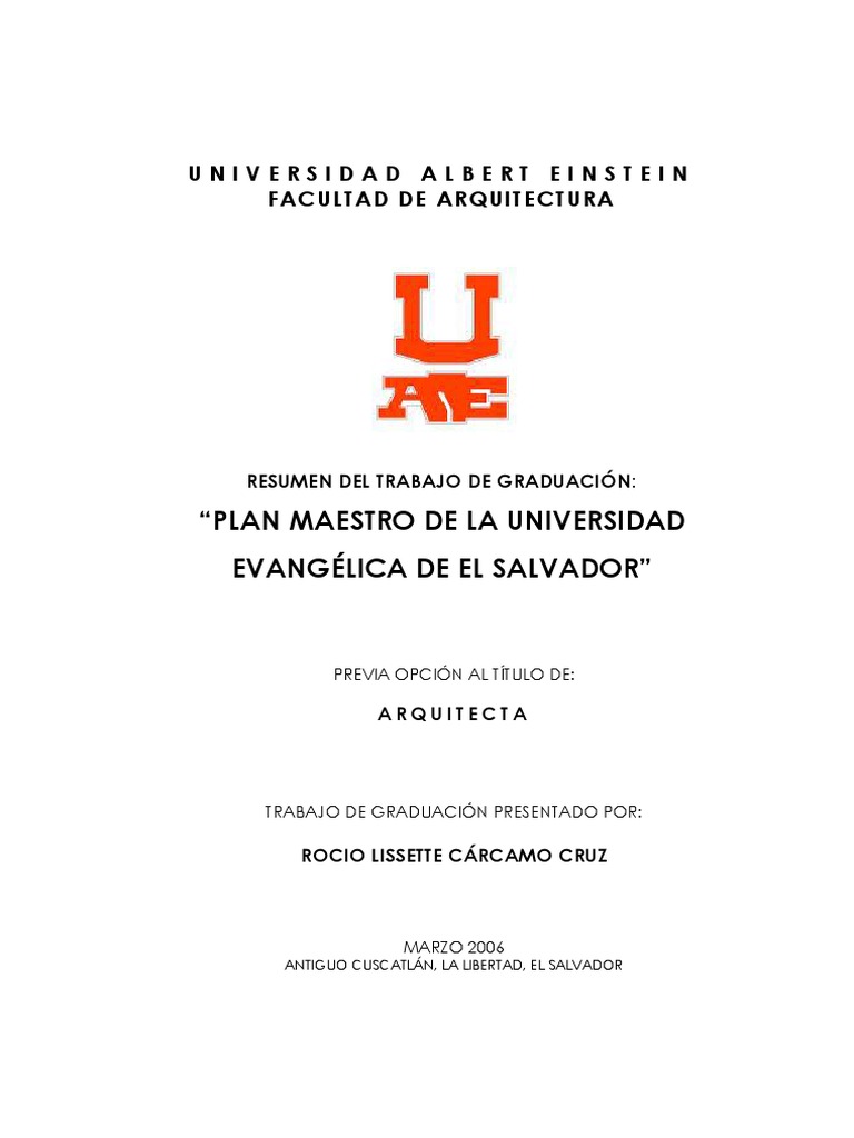 Universidad Evangelica El Salvador | PDF | Planificación | Universidad, image size:768x1024