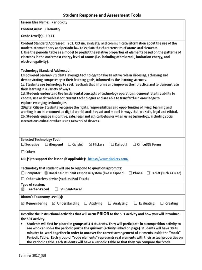 Chemistry Periodicity Assessment Tools | PDF | Educational Assessment ...