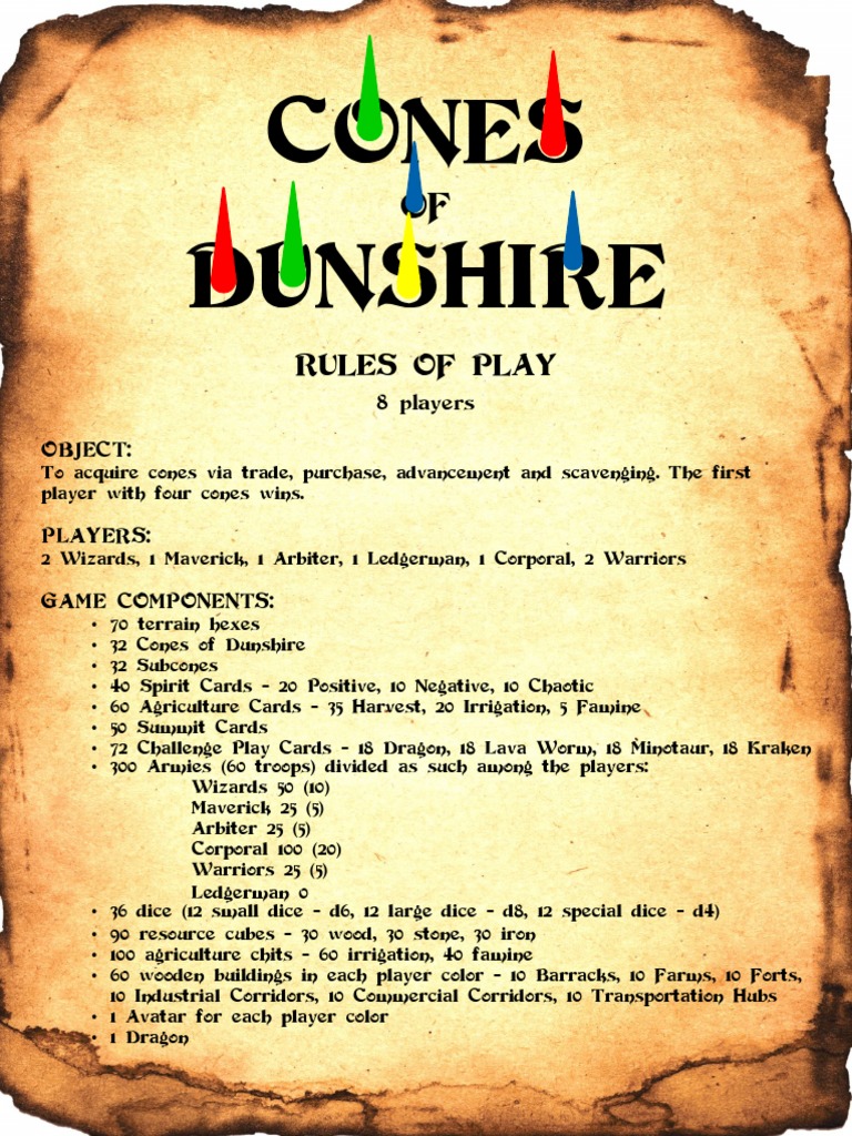 Cones of Dunshire PDF Dice Irrigation