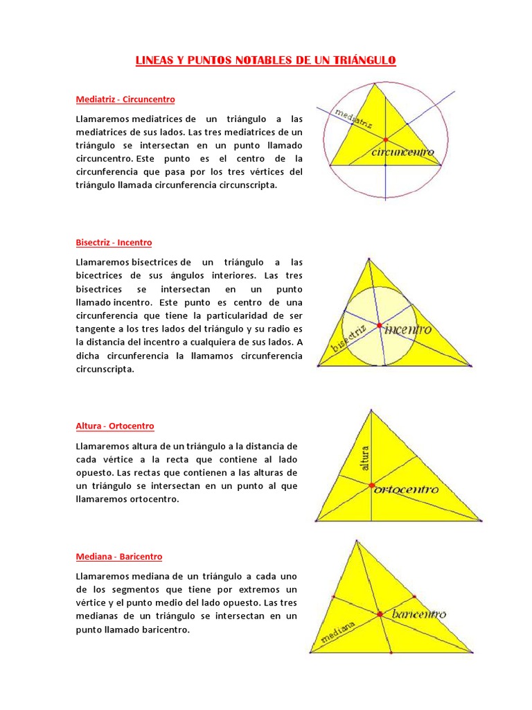Lineas y Puntos Notables de Un Triángulo