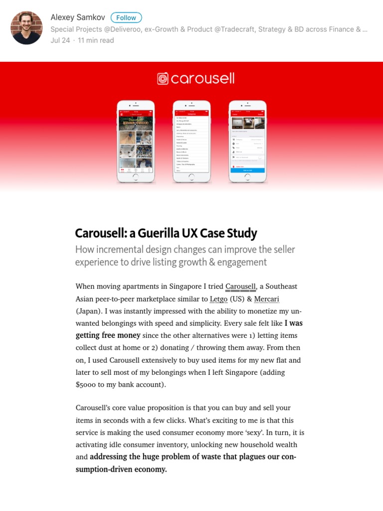 Carousell UX Case Study Insights | PDF | Usability | Sales