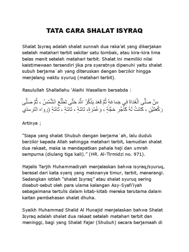 Shalat Isyraq